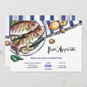 Fänge am Tag Meeresfrüchte Einladung (Vorne/Hinten)