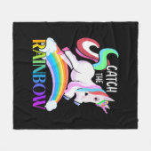 Fange das Regenbogen-Einhorn-Design Fleecedecke (Vorderseite (Horizontal))