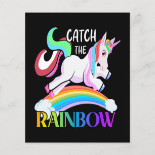 Fange das Regenbogen-Einhorn-Design Flyer