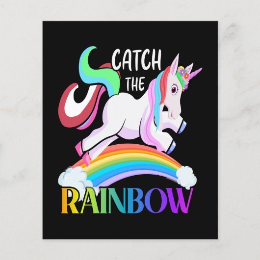 Fange das Regenbogen-Einhorn-Design Flyer (Vorne)