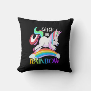 Fange das Regenbogen-Einhorn-Design Kissen