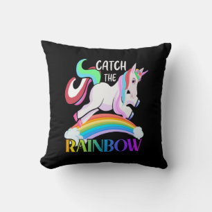 Fange das Regenbogen-Einhorn-Design Kissen