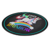 Fange das Regenbogen-Einhorn-Design Schneidebrett (Ecke)