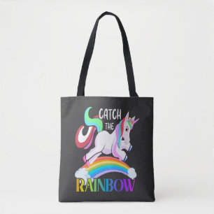 Fange das Regenbogen-Einhorn-Design Tasche