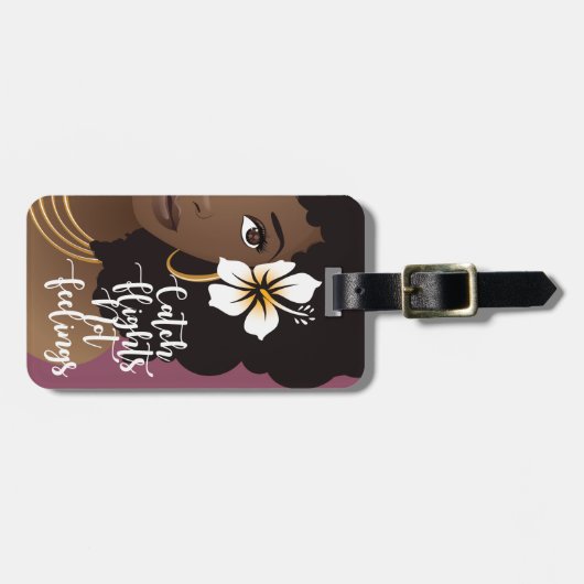 Fänge Nicht Gefühle, Schwarze Frau, Blume Gepäckanhänger (Vorderseite horizontal)
