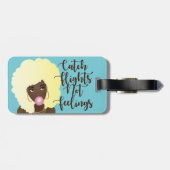 Fänge Nicht Gefühle, Schwarze Frau, Kaugummi, Blau Gepäckanhänger (Rückseite horizontal)