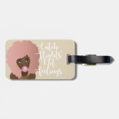 Fänge nicht Gefühle, schwarze Frau, Kaugummi Gepäckanhänger (Rückseite horizontal)