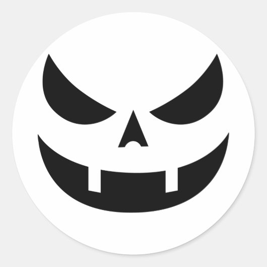 Fanged Grinning Pumpkin-Gesichtsticker Runder Aufkleber (Vorderseite)