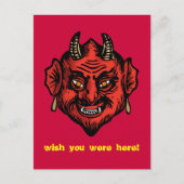 Fanged Red Devil with Horns Postcard Postkarte (Vorderseite)