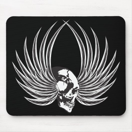 Fanged Skull mit Flügeln Mousepad (Vorne)
