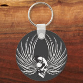 Fanged Skull mit Flügeln Schlüsselanhänger (Vorderseite)