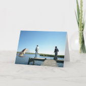 Fangen einer Haifisch-Gruß-Karte Karte (Vorderseite)