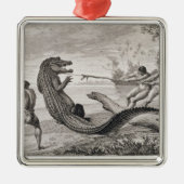 Fangen eines Alligators mit Lasso Silbernes Ornament (Vorne)