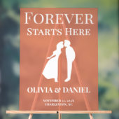 Fangen hier an | Frische Hochzeit im Herbst Willko Acrylschild (Neutral)