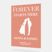 Fangen hier an | Frische Hochzeit im Herbst Willko Acrylschild (Winkel)