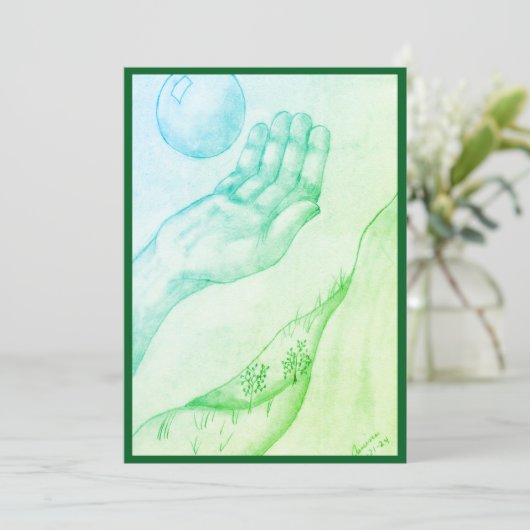 Fangen oder werfen? - Grüne Wohnung Einladung (Stehend Vorderseite)