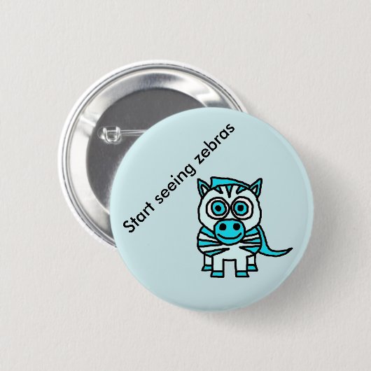 Fangen Sie an, Zebras-Knopf zu sehen Button (Vorne & Hinten)