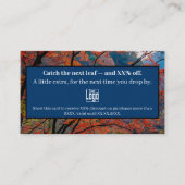 Fangen Sie das nächste Blatt - Saisonaler Herbst V Rabattkarte (Vorderseite)