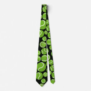 Fangen Sie das Tennisball-Muster Black BG Krawatte