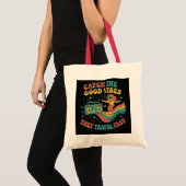 Fangen Sie den Retro Skateboarder Tote Bag mit den Tragetasche (Vorderseite (Produkt))