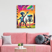 Fangen Sie die Breeze | Alien Disk Golf Leinwanddruck (Insitu (Wohnzimmer))