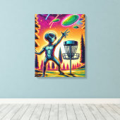 Fangen Sie die Breeze | Alien Disk Golf Leinwanddruck (Insitu (Holzboden))