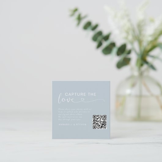 Fangen Sie die Liebe ein! Custom QR-Code Wedding Begleitkarte (Stehend Vorderseite)