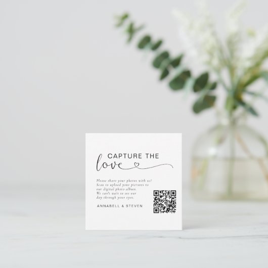 Fangen Sie die Liebe ein! Custom QR-Code Wedding Begleitkarte (Stehend Vorderseite)