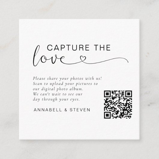 Fangen Sie die Liebe ein! Custom QR-Code Wedding Begleitkarte (Vorderseite)