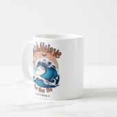 Fangen Sie die Welle: Ermutigen Sie den Surfgeist Kaffeetasse (Vorderseite Links)