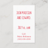 Fangen Sie ein Movie Playdate Telefonnummerkarte (Rückseite)