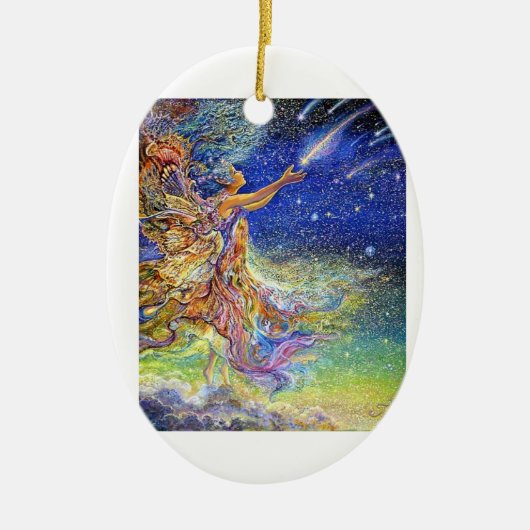 Fangen Sie einen fallenden Stern Keramik Ornament (Vorne)