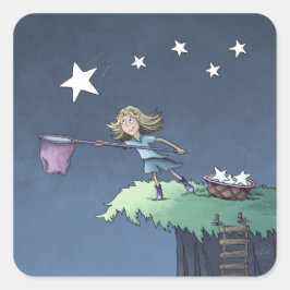 Fangen Sie einen Stern, der sinkt - Sammeln von Wü Quadratischer Aufkleber