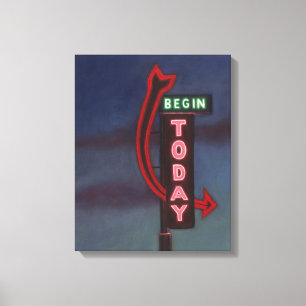 Fangen Sie heute 2009 an Leinwanddruck