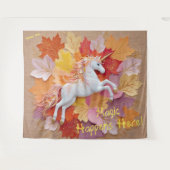 Fangen Sie Ihr magisches Herbst-Einhorn Wandteppich (Vorderseite (Horizontal))