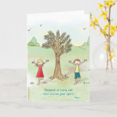 Fangen Sie innen - Baum-Pose-Gruß-Karte an Karte (Gelbe Blume)