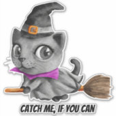 FANGEN SIE MIR, WENN SIE KATZAUFkleber FUNKTIONIER Aufkleber (Vorderseite)