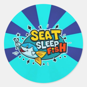 Fangen Sie mit dem Sleep Fish Spaß! Runder Aufkleber