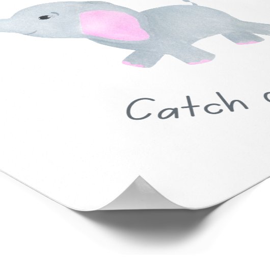 Fangen Sie mit einem Falling Star Elephant Kinderz Poster (Ecke)