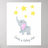 Fangen Sie mit einem Falling Star Elephant Kinderz Poster (Vorne)