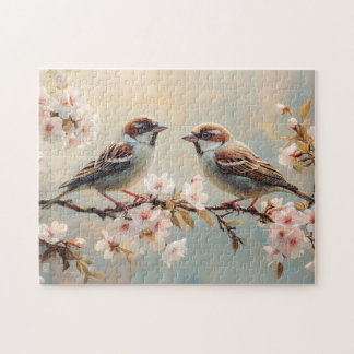 Fangen Sie Vögel auf einer Herry-Blossom-Zweigstel Puzzle