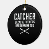 Fangen, weil Pitchers Helden zu Baseball brauchen Keramik Ornament (Links)