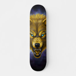 Fangender gelber Wolf Skateboard