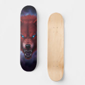 Fangender roter Wolf Skateboard (Vorderseite)