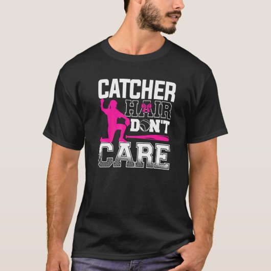 Fänger Haar Egal Baseball Spieler Trainer T-Shirt (Vorderseite)