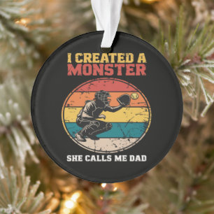 Fänger Softball Vater Vatertag Ornament