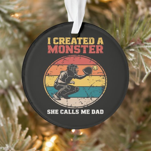 Fänger Softball Vater Vatertag Ornament (Baum)