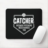 Fänger, weil Pitcher auch Helden brauchen Too Soft Mousepad (Mit Mouse)