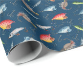 Fanglüren für Navy Blue Geschenkpapier (Rolleneckpunkt)