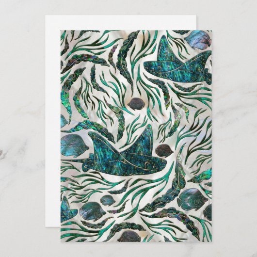 Fangmuster Abalone Feiertagskarte (Vorne/Hinten)